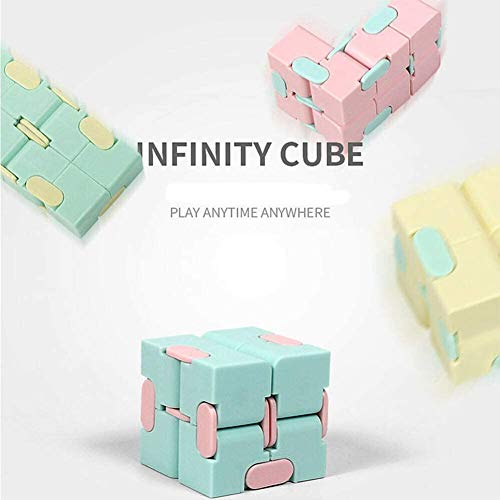 Wcjing Infinity Cube Sensory Autism & Anxiety Stress Relief Toys Fidget para niños y Adultos, Mini Galaxy Infinity Cube Fidget Toys para Personal de Oficina Killing Time (Pink)