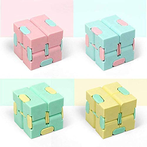 Wcjing Infinity Cube Sensory Autism & Anxiety Stress Relief Toys Fidget para niños y Adultos, Mini Galaxy Infinity Cube Fidget Toys para Personal de Oficina Killing Time (Pink)