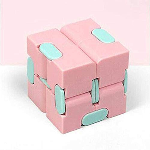 Wcjing Infinity Cube Sensory Autism & Anxiety Stress Relief Toys Fidget para niños y Adultos, Mini Galaxy Infinity Cube Fidget Toys para Personal de Oficina Killing Time (Pink)