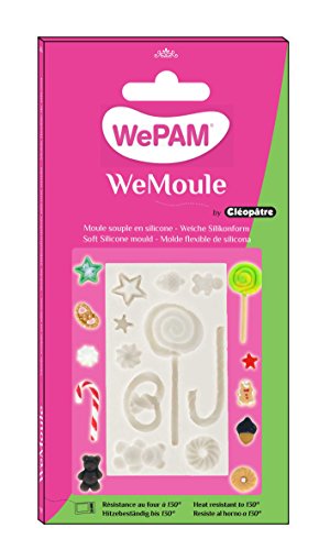 WePAM - PF00MD09 - WeMoule - Molde de silicona para moldear dulces navideños con porcelana fría