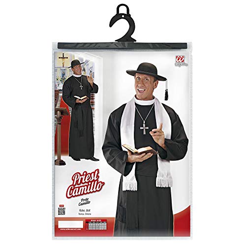 WIDMANN Erwachsenenkostüm Priester Disfraz de Sacerdote para Adultos, Color Negro/Blanco, Extra-Large (CS923230)