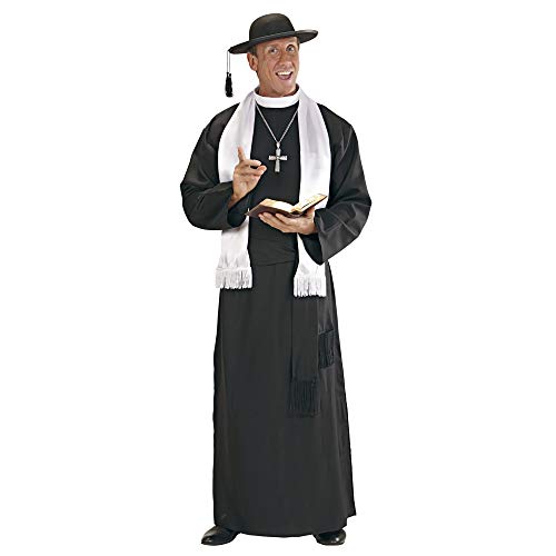 WIDMANN Erwachsenenkostüm Priester Disfraz de Sacerdote para Adultos, Color Negro/Blanco, Extra-Large (CS923230)