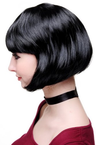 WIG ME UP Peluca Negra de Mujer Estilo Bob, Carnaval PW0114-P103