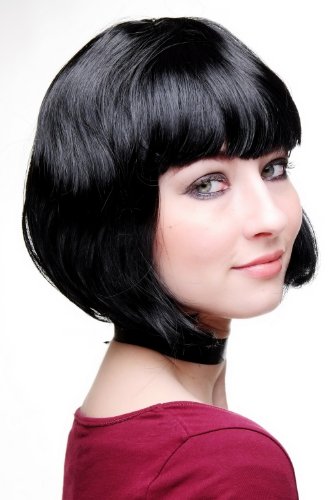 WIG ME UP Peluca Negra de Mujer Estilo Bob, Carnaval PW0114-P103