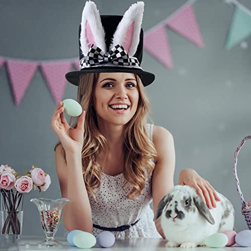 Williamly Conjunto de Disfraz de Conejito de Pascua | Sombrero de Oreja de Conejo de Traje de Terciopelo de Conejo Blanco para el Festival de Pascua | Disfraz de Recuerdo de Fiesta juguetón con Nariz