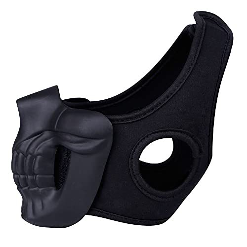 WISEONUS Máscara Táctica Airsoft Paintball Máscara de Media Cara Protectora Skull Mask para BB Gun Shooting CS Juego Halloween Cosplay (Negro)