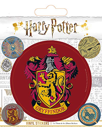 Wizarding World RD-RS461063 Harry Potter-Gryffindor - Adhesivo de vinilo, multicolor, 10 x 12,5 cm