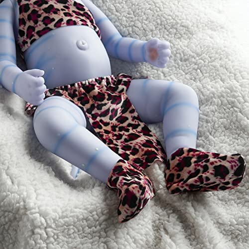 WLZJ 22 Pulgadas Bebe Avatar Reborn Doll Newborn Boys Night Light Full Vinyl Alive Doll Toys Gift para Niños, Vacaciones De Navidad Regalo Muñeca,Eyes Closed