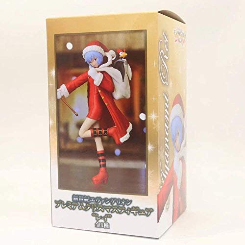 WMYATING Realista y Divertido 23 cm Evangelion Eva Ayanami Rei Traje de Navidad Ver Modelo PVC Decoración Anime Figura Figura Colección Doll Regalo