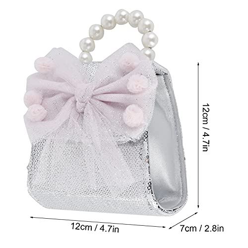 WNSC Bolso de Hombro, Bolso Bandolera Princesa para Compras para niñas para niños para Regalo de cumpleaños(Silver)