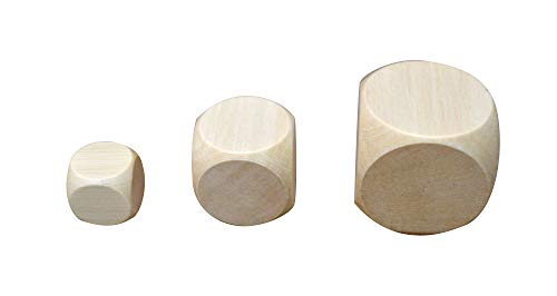 Wooden World 5 Dados de Madera para el Juego 3 cm. Cubos DIY, Rompecabezas, Juegos.