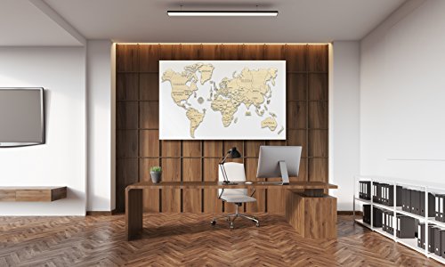 WOODEN.CITY "Mapa del Mundo" (talla XL) Puzzle de Madera 120 cm x 80 cm