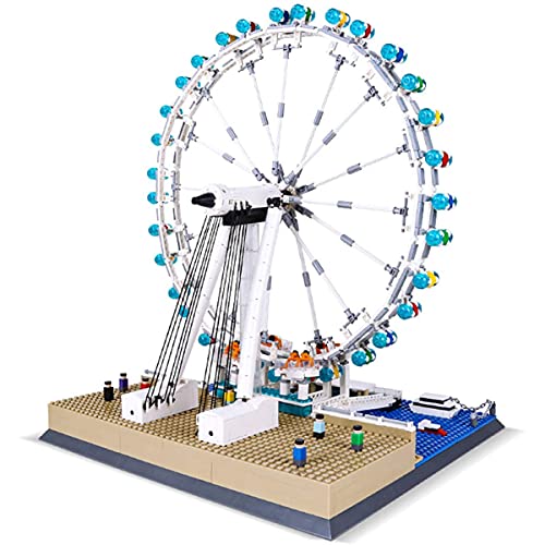 World Famous Landmark London Eye - Kits de Micro Mini Nano Bloques de Noria, Juego de construcción Creativo para Cualquier Aficionado, para Regalo de Adultos (1534 Piezas)