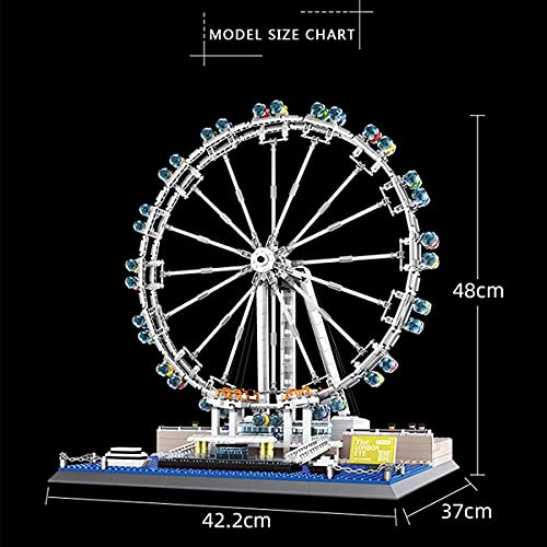 World Famous Landmark London Eye - Kits de Micro Mini Nano Bloques de Noria, Juego de construcción Creativo para Cualquier Aficionado, para Regalo de Adultos (1534 Piezas)