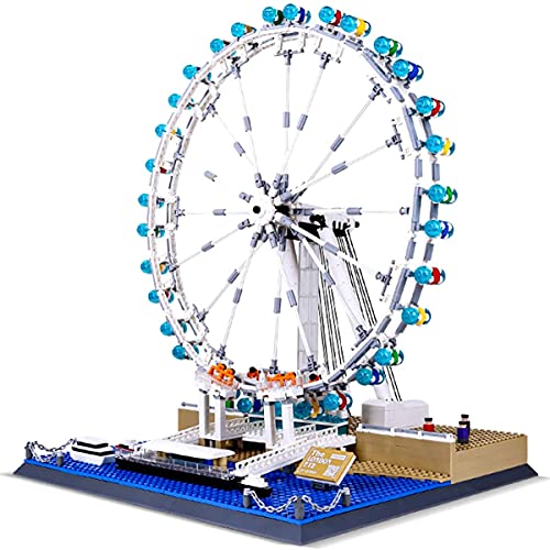 World Famous Landmark London Eye - Kits de Micro Mini Nano Bloques de Noria, Juego de construcción Creativo para Cualquier Aficionado, para Regalo de Adultos (1534 Piezas)