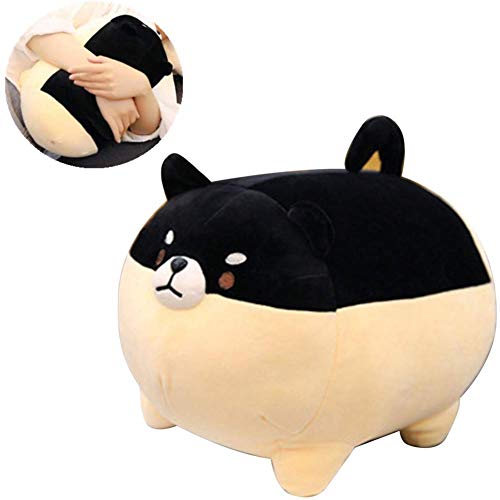 WPCASE Almohada para Bebe Cojines Infantiles Cojines Infantiles con Formas Peluche Bebe Peluche Peluches Cojines Decorativos Almohada Bebe Cojin Bebe Protector De Cuna 50cm/19.67inch,Black Dog