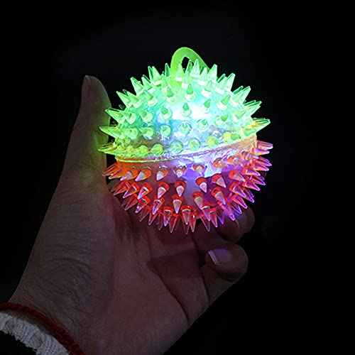 Wpond 1 bola saltadora LED parpadeante para niños, bola de masaje sensorial con cuerda de 2,95 pulgadas, color aleatorio