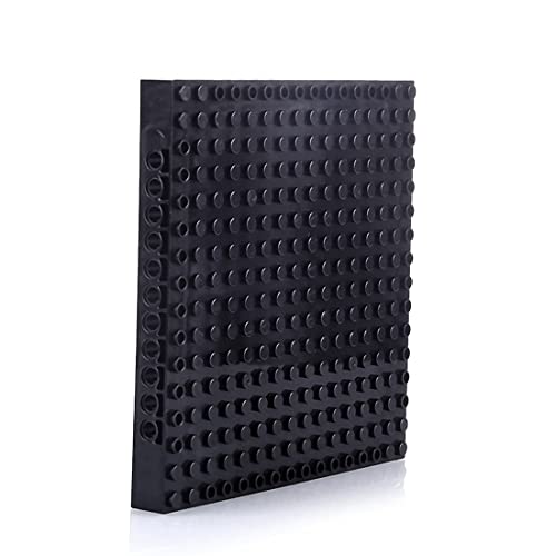 WWEI 16 x 16 cm, color negro, juguete para mosaico, placa de construcción dedicada, arte de pared, juego de 16 piezas, puzle para niños, adultos, compatible con Lego