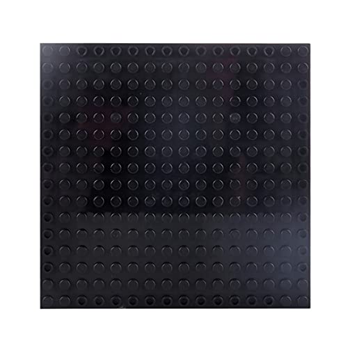 WWEI 16 x 16 cm, color negro, juguete para mosaico, placa de construcción dedicada, arte de pared, juego de 16 piezas, puzle para niños, adultos, compatible con Lego