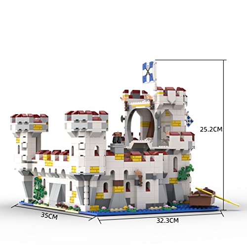 WWEI Castillo pirata medieval con bloques de construcción, castillo pirata, castillo modular de casa, bloques de construcción, 1498 piezas, bloques de construcción compatibles con Lego