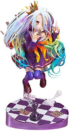 WYETDAS Figuras (Figura de acción) NO Game NO Life Zero: Shiro Playing Cards Anime Model PVC - Anime Figurine Toy Animaciones Modelo de Personaje 19cm