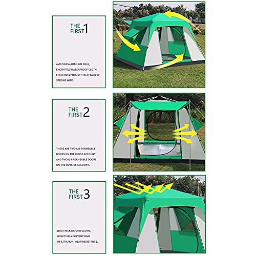 Wyxy Tienda de campaña para 5-8 Personas Tienda emergente con Puerta Doble con Cremallera y Bolsa de Transporte Tienda Familiar para Senderismo al Aire Libre Camping Playa Jardín