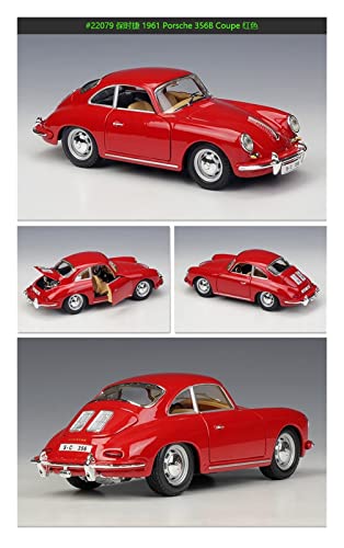 XHDMJ 1:24 para Porsche 356B 1961 Modelo De Coche De Fundición Estática Colección Adornos Regalo De Marido (Color : Red)