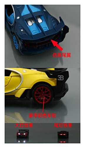 XHDMJ 1:32 para Bugatti GT Die Casting Pull Back Car Model Decoraciones Regalo De Año Yellow