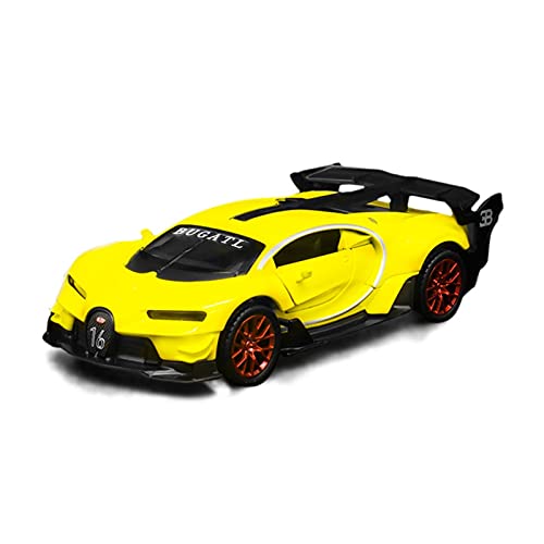 XHDMJ 1:32 para Bugatti GT Die Casting Pull Back Car Model Decoraciones Regalo De Año Yellow