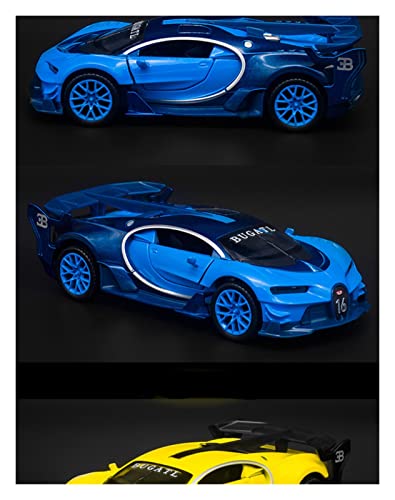 XHDMJ 1:32 para Bugatti GT Die Casting Pull Back Car Model Decoraciones Regalo De Año Yellow