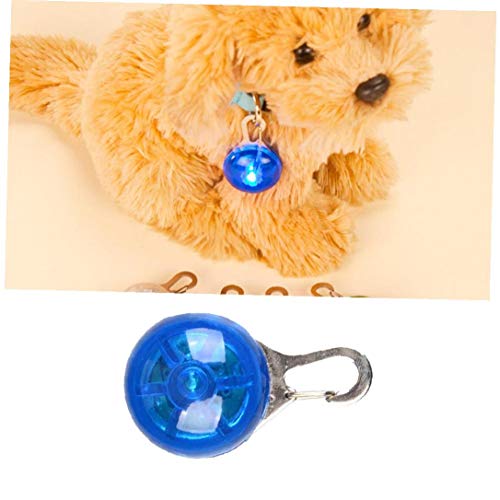 xiaocheng 1pc Creativo para Mascotas Circular Colgante Collar De Perro Práctica De Luz Led Multi Uso Llavero De La Seguridad del Perro Led - Azul Herramientas Prácticas para Hombres Y Mujeres