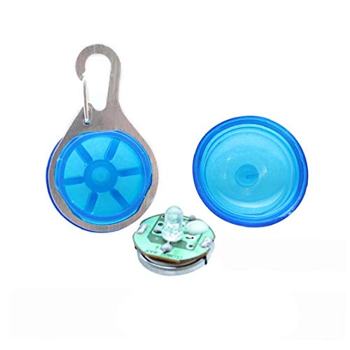 xiaocheng 1pc Creativo para Mascotas Circular Colgante Collar De Perro Práctica De Luz Led Multi Uso Llavero De La Seguridad del Perro Led - Azul Herramientas Prácticas para Hombres Y Mujeres