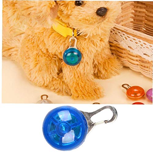 xiaocheng 1pc Creativo para Mascotas Circular Colgante Collar De Perro Práctica De Luz Led Multi Uso Llavero De La Seguridad del Perro Led - Azul Herramientas Prácticas para Hombres Y Mujeres