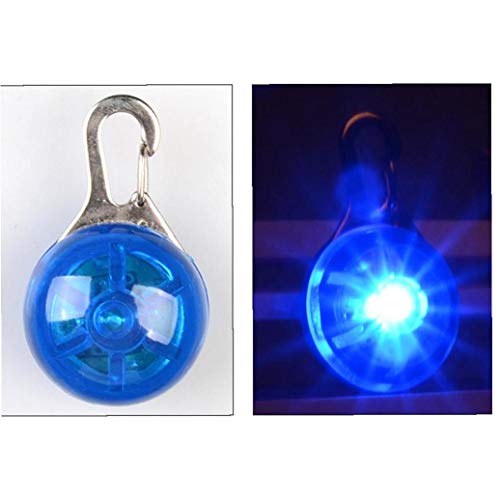 xiaocheng 1pc Creativo para Mascotas Circular Colgante Collar De Perro Práctica De Luz Led Multi Uso Llavero De La Seguridad del Perro Led - Azul Herramientas Prácticas para Hombres Y Mujeres