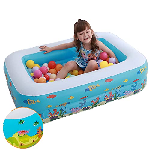 XIAOFEI Piscina Inflable para Niños Pequeños, Hinchable Rectangular Piscina with Air Pump, Adecuada para Niños para Interior, Exterior, Playa, 45 * 33 * 13.7in