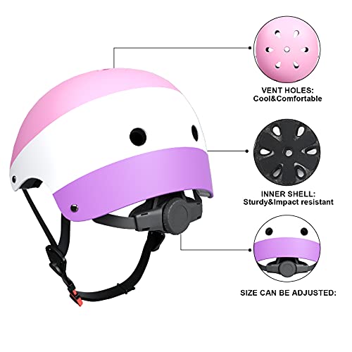 XJD Casco de Ciclismo para Niños Ajustable y Resiste al Impacto Ventilación con Muchos Colores -para Multideportivo Patineta Bicicleta Rollerskate