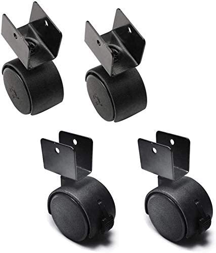 XQWERJ Moving Caster Wheels Set of 4 U-Shaped Swivel Castor Wheel with Brake Office Chair Casters 1.5 Inches (C 18mm)