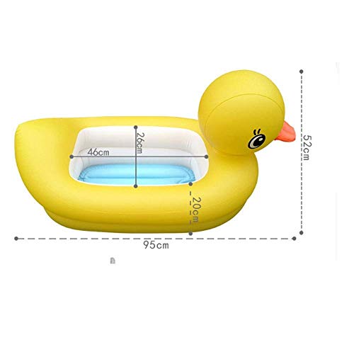 YAMMY Bañera Inflable de Pato Amarillo pequeña de PVC respetuosa con el Medio Ambiente Bañera Inflable de Pato para bebé Bañera portátil Plegable (Piscina)