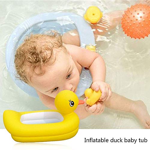 YAMMY Bañera Inflable de Pato Amarillo pequeña de PVC respetuosa con el Medio Ambiente Bañera Inflable de Pato para bebé Bañera portátil Plegable (Piscina)