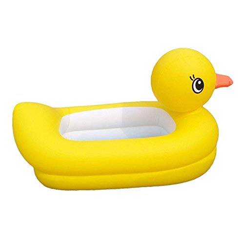 YAMMY Bañera Inflable de Pato Amarillo pequeña de PVC respetuosa con el Medio Ambiente Bañera Inflable de Pato para bebé Bañera portátil Plegable (Piscina)