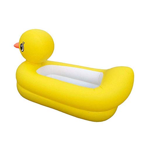 YAMMY Bañera Inflable de Pato Amarillo pequeña de PVC respetuosa con el Medio Ambiente Bañera Inflable de Pato para bebé Bañera portátil Plegable (Piscina)