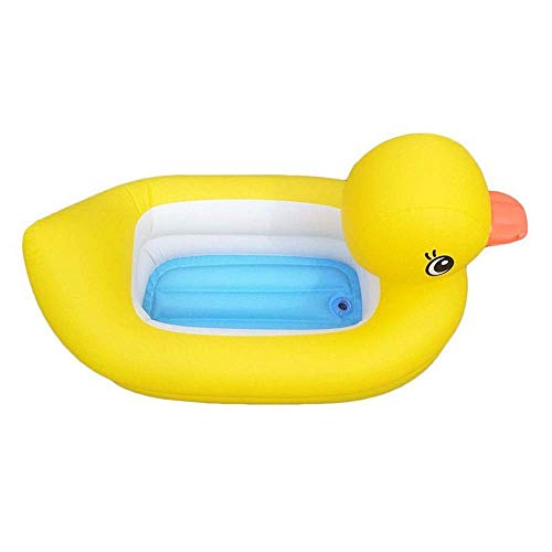 YAMMY Bañera Inflable de Pato Amarillo pequeña de PVC respetuosa con el Medio Ambiente Bañera Inflable de Pato para bebé Bañera portátil Plegable (Piscina)