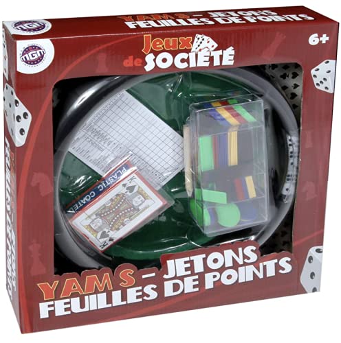 Yam's et Poker - Juego de 54 cartas de juego con fichas y hojas de puntuación