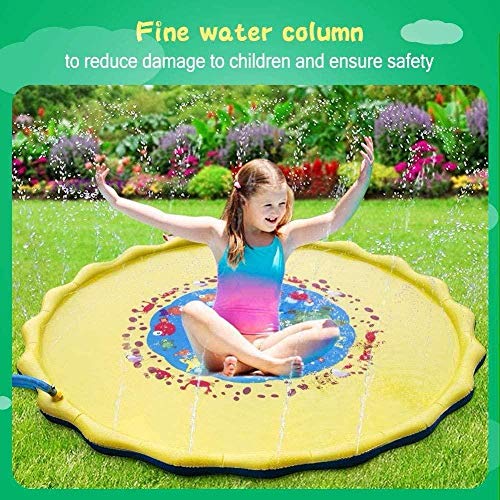 YAYY 170cm Niños Jugar Juegos de Alfombrillas de Playa Almohadilla de Playa Niños Spray de Agua al Aire Libre Alfombrilla de Playa Césped Aspersor Inflable Cojín de Juguetes Cojín(Upgrade)