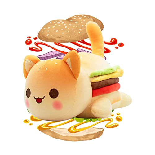 YCSD Cat Plush,Food Cat Plushies,9.8" Food Plushies, Burger/Donut/Sandwich/Fries/Cola Plushies, Cute Food Cat Plush Throw Pillows Gift for Boys and Girls Cat Fans (Toast)