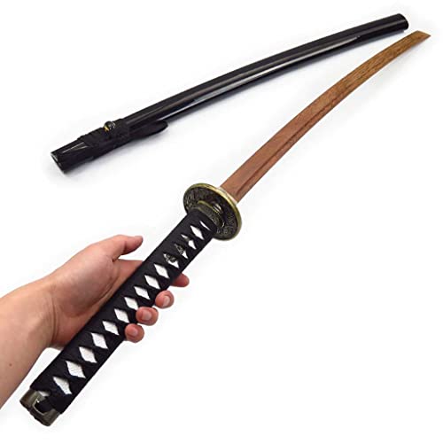 Ycy Madera Anime Samurai Sword Cosplay, Slayer Cosplay Katanas Blade Sword Weapon Prop Anime Ninja Sword Juguetes con Vaina Espada de Madera Bamboo Sword-102CM