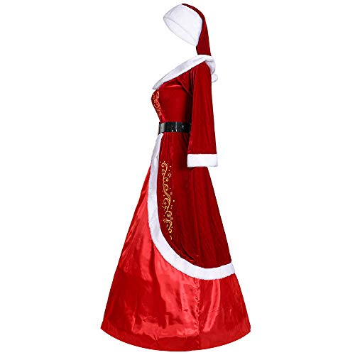 YGCLOTHES 2020 nuevo disfraz de Navidad para parejas, traje de fiesta de carnaval adulto Papá Noel juego de rol de Papá Noel, rojo, XXXL