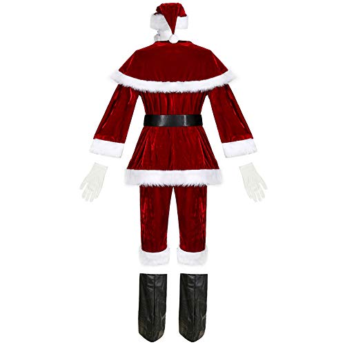 YGCLOTHES 2020 nuevo disfraz de Navidad para parejas, traje de fiesta de carnaval adulto Papá Noel juego de rol de Papá Noel, rojo, XXXL