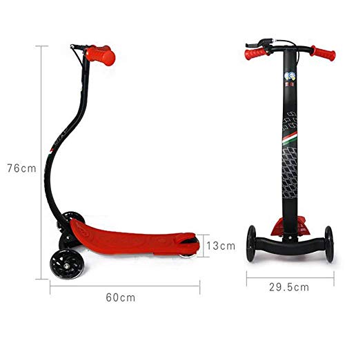 Ygqtbc El columpio plegable Vespa Scooters Kick Wiggle Self propulsar Speeder deportes al aire libre con manillar regulable en altura for los muchachos / de la muchacha / de los niños LED Light-Up Rue