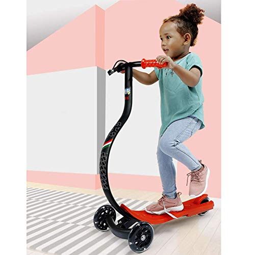 Ygqtbc El columpio plegable Vespa Scooters Kick Wiggle Self propulsar Speeder deportes al aire libre con manillar regulable en altura for los muchachos / de la muchacha / de los niños LED Light-Up Rue